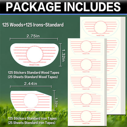 125/250 Pcs Golf Club Impact Tape Labels Hitting Recorder