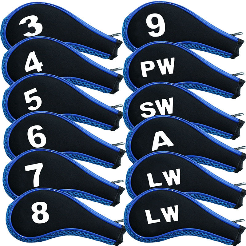 Iron Covers 12 Pack Zipper Wedge Large Number Tags Print