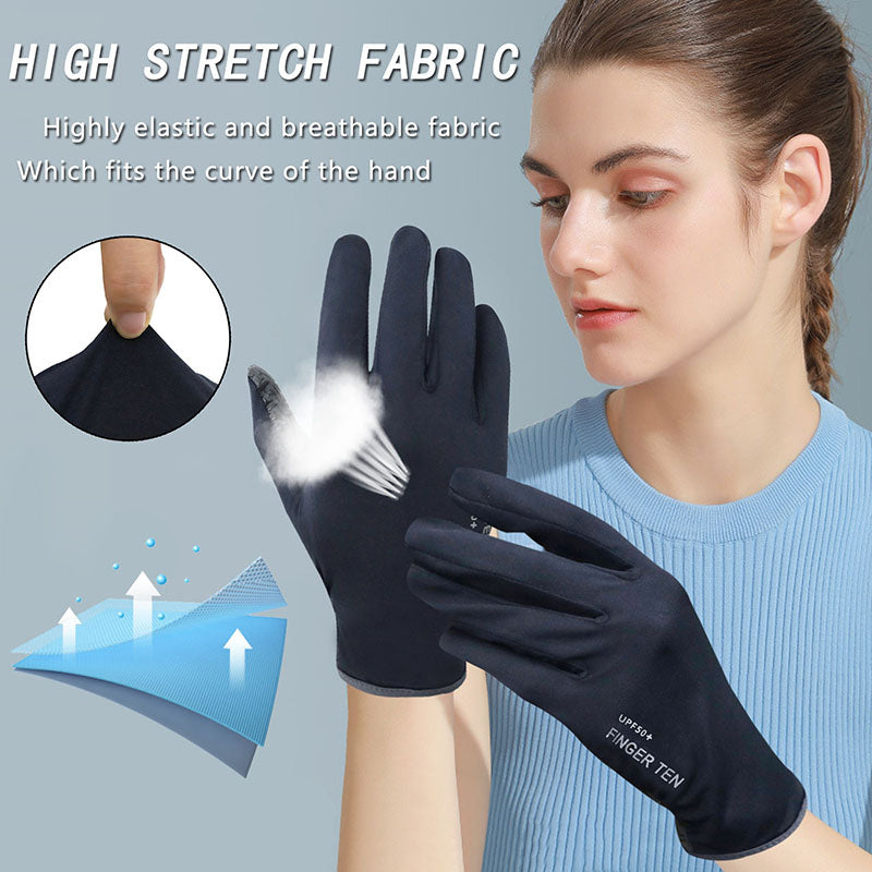Ice Silk Anti-UV Gloves Men's And Women's Thin Anti-slip Gloves