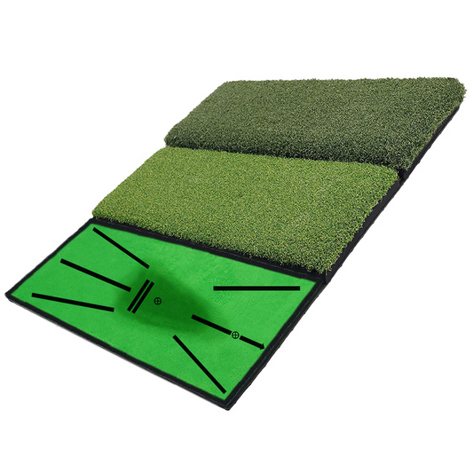 Golf Practice Hitting Mats Turf Foldable with Path Feedback 16X24 Inch